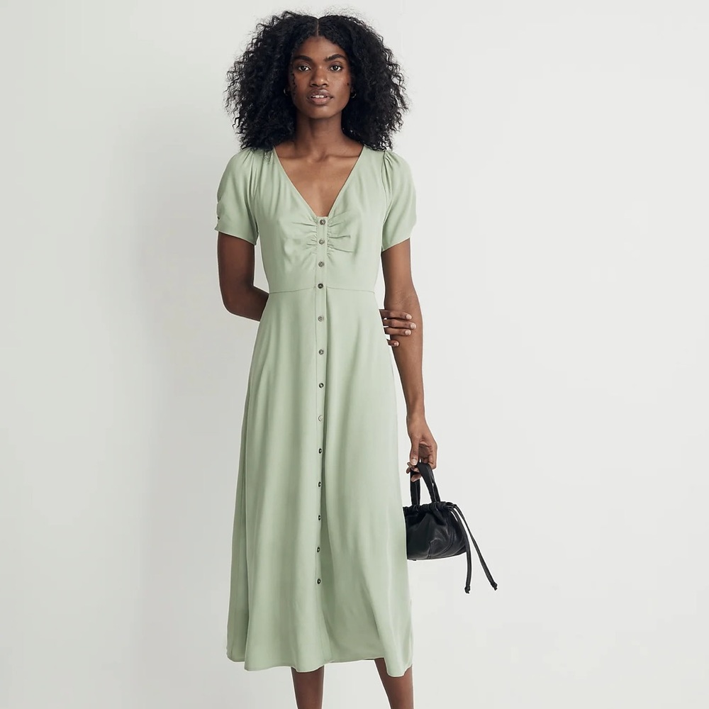 Madewell Leedra Button-Front Midi Dress